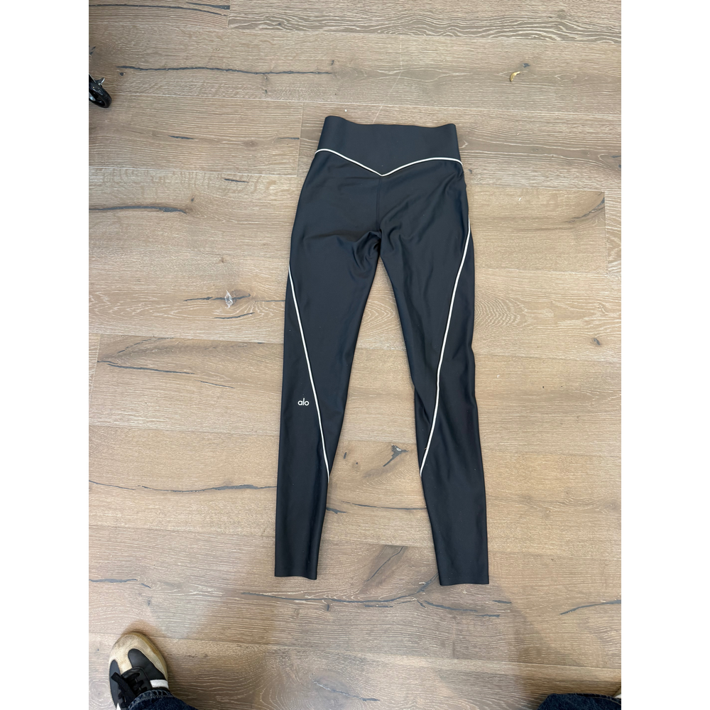 Alo Yoga Black Leggings with White Piping Size S - Picture 4 of 5